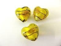 IMPEX TRIMITS DELUXE - HEART ROSE LAMP BEADS - YELLOW